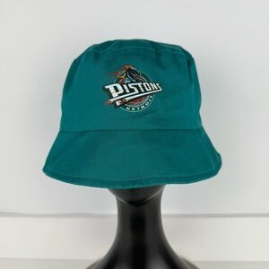 Detroit Pistons Teal Bucket Hat with MotorCity Casino Logo – Excellent Condition